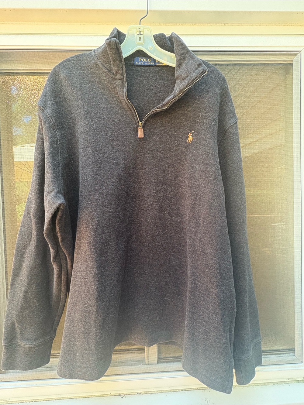 Ralph Lauren Men's Dark Gray Quarter-Zip Sweater